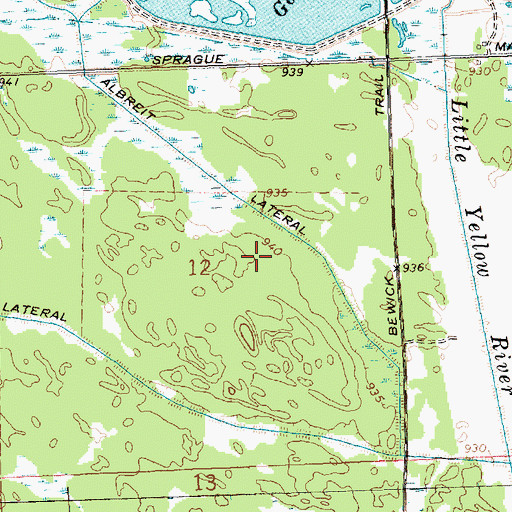 Topographic Map of Necedah Oak-Pine Savanna State Natural Area, WI