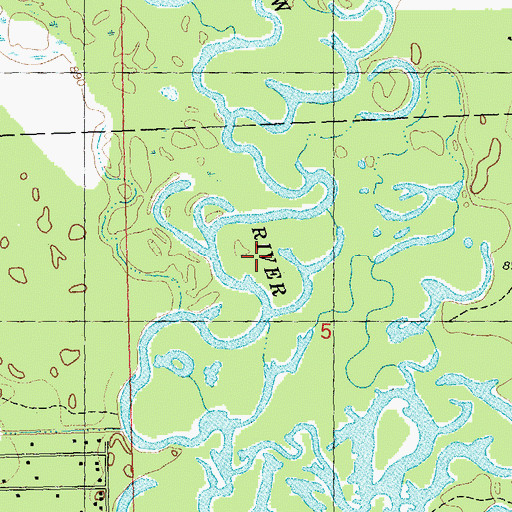 Topographic Map of Yellow River Oxbows State Natural Area, WI