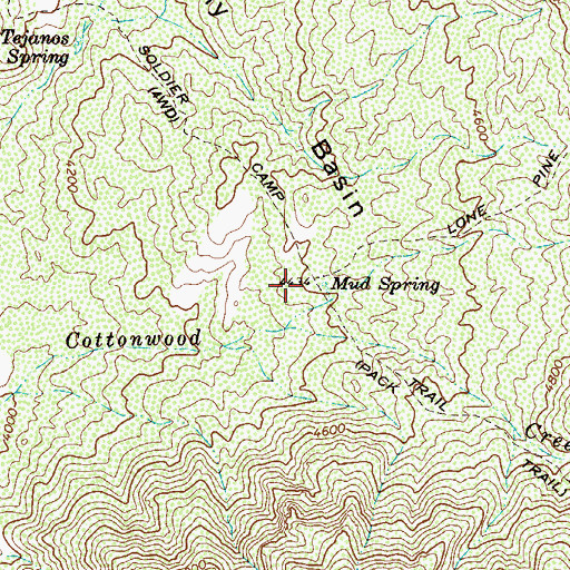 Topographic Map of Mud Spring Trailhead, AZ