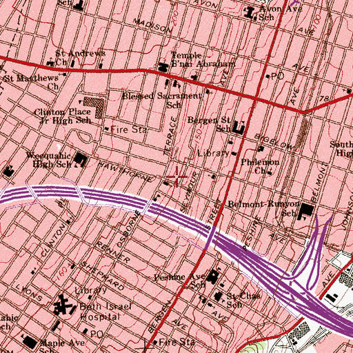 Topographic Map of Zion Hill Baptist Church, NJ