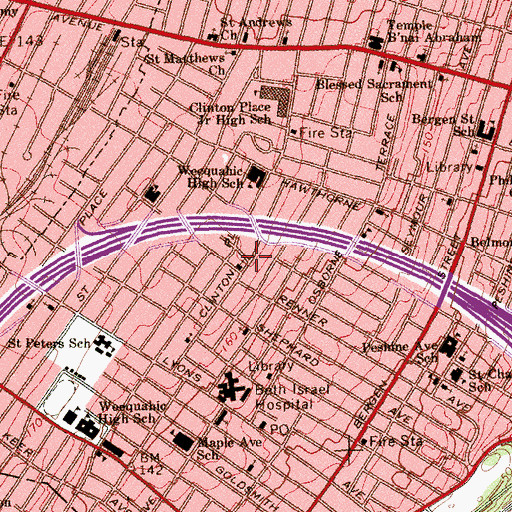 Topographic Map of Morning Star Baptist Church, NJ