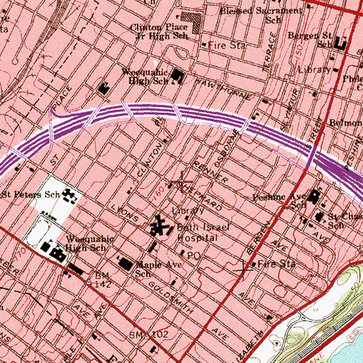 Topographic Map of Philemon Baptist Church, NJ