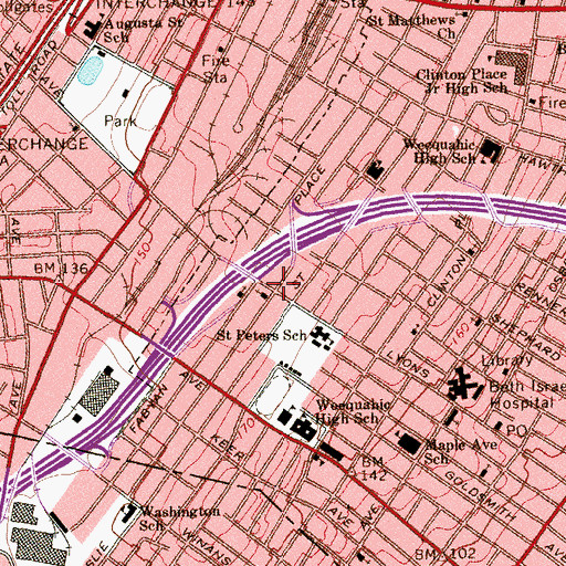 Topographic Map of Union Chapel African Methodist Episcopal Church, NJ