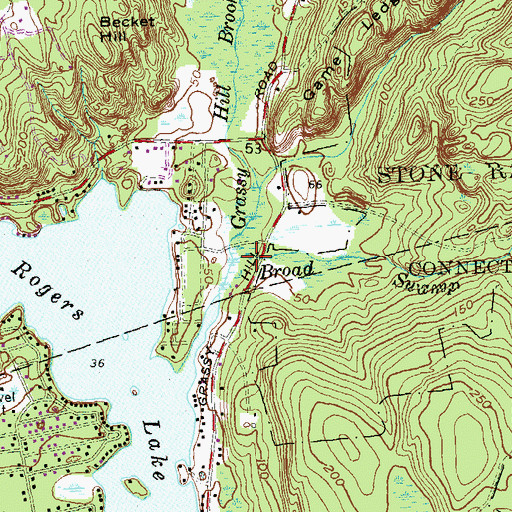 Topographic Map of Broad Swamp Brook, CT