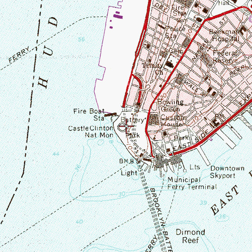 Topographic Map of Castle Clinton, NY