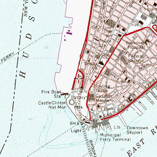 Topographic Map of Downtown Athletic Club (historical), NY