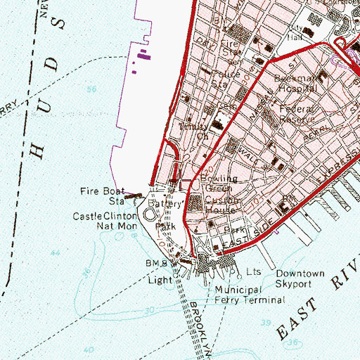 Topographic Map of Brooklyn-Battery Tunnel Ventilation Building, NY