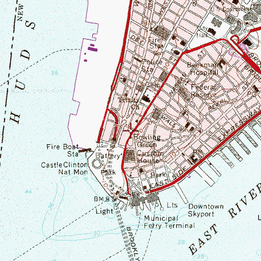 Topographic Map of Cunard Building, NY
