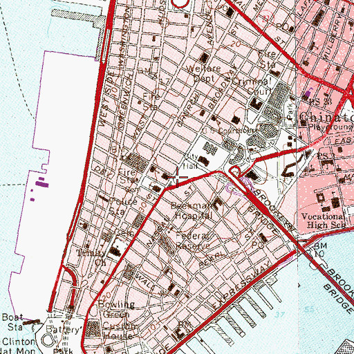 Topographic Map of John Street United Methodist Church, NY