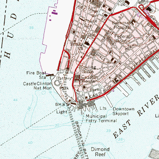 Topographic Map of National Museum of the American Indian, NY