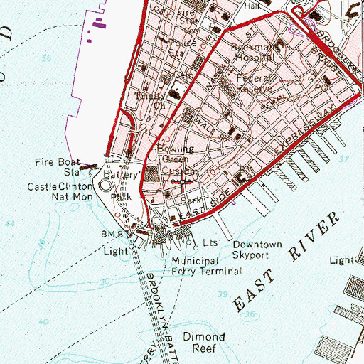 Topographic Map of New York Clearing House Association, NY