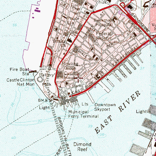 Topographic Map of Fraunces Tavern, NY