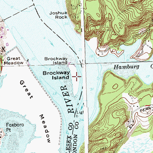 Topographic Map of Brockway Island, CT