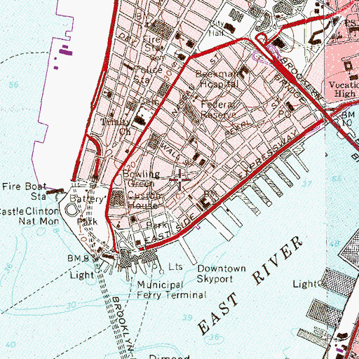 Topographic Map of Lehman Brothers Building (historical), NY