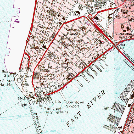 Topographic Map of New York Cocoa Exchange Building, NY