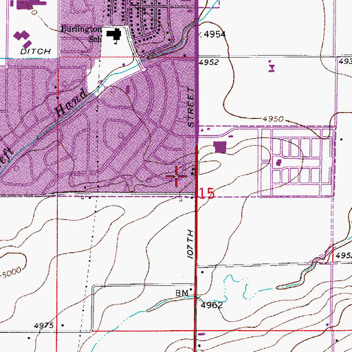 Topographic Map of Longmont Buddist Temple, CO