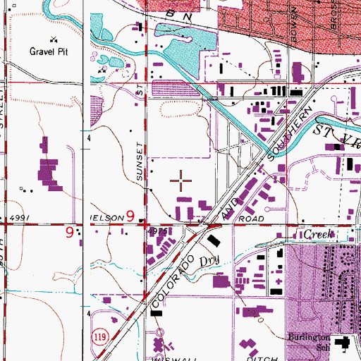 Topographic Map of Twin Peaks Charter Academy, CO