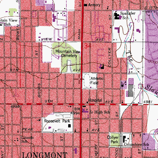 Topographic Map of Boulder County Court Building, CO