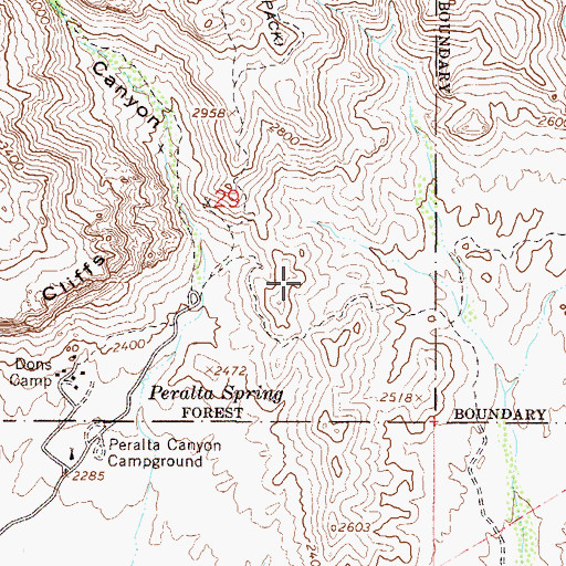 Topographic Map of Peralta Trailhead, AZ