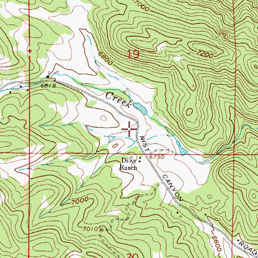 Topographic Map of Rist Canyon Volunteer Fire Department Station 1 Rist Canyon, CO