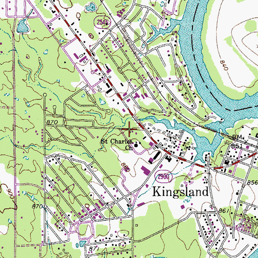 Topographic Map of Kingsland Volunteer Fire Department, TX