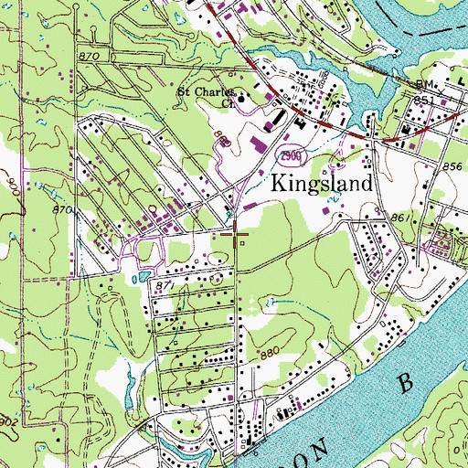 Topographic Map of Highland Lakes Baptist Church, TX