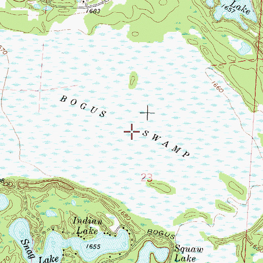 Topographic Map of Bogus Swamp State Natural Area, WI