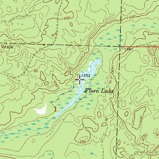 Topographic Map of Flora Spring Pond State Natural Area, WI