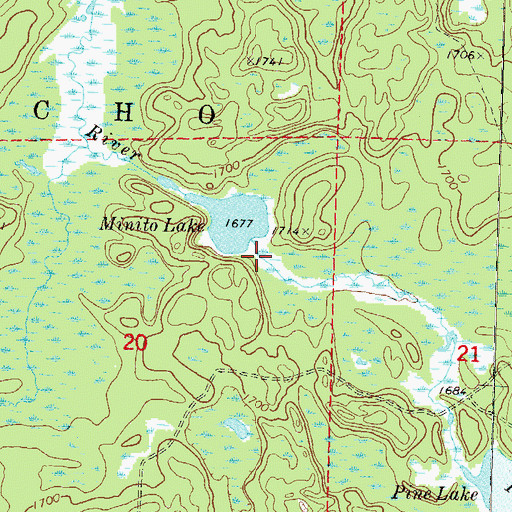 Topographic Map of Monito Lake State Natural Area, WI