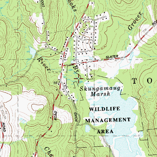 Topographic Map of Brooks Brook, CT