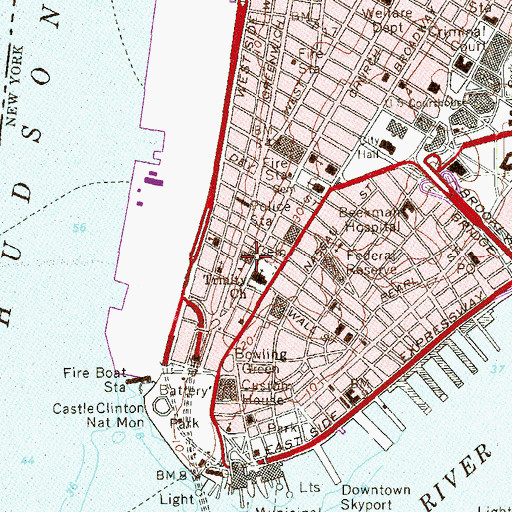 Topographic Map of Charles E Merrill Hall, NY