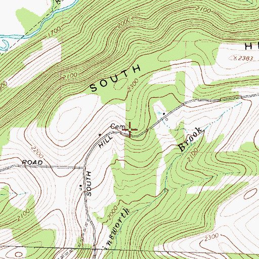Topographic Map of Briggs Cemetery, NY
