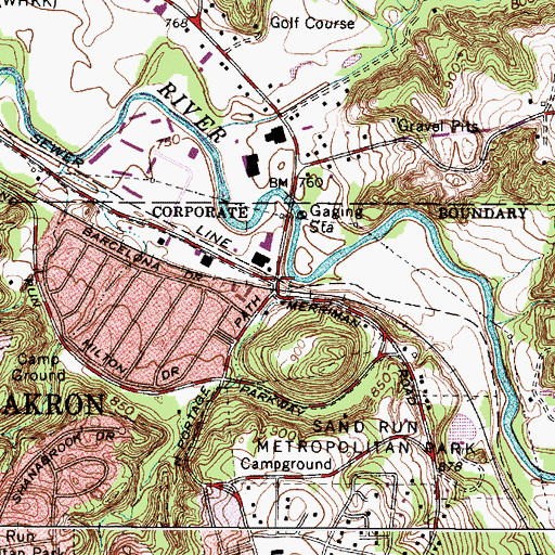 Topographic Map of Cranmer Post Office (historical), OH