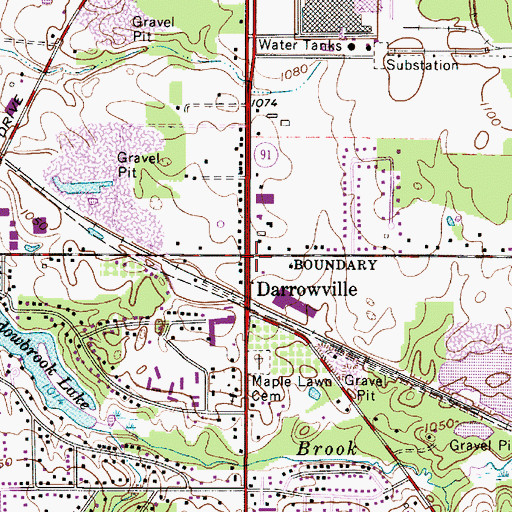 Topographic Map of Darrowville Post Office (historical), OH