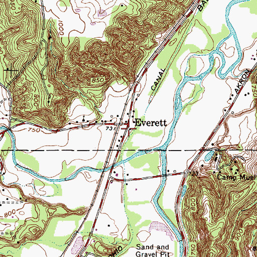 Topographic Map of Everett Post Office (historical), OH