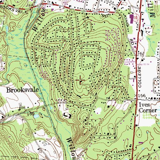 Topographic Map of Brooksvale, CT
