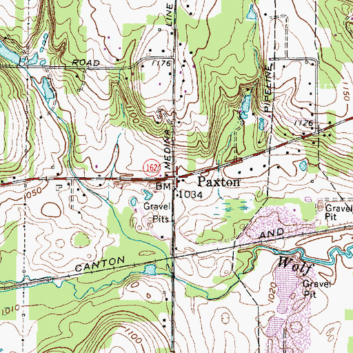 Topographic Map of Paxton Post Office (historical), OH