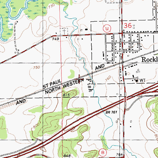 Topographic Map of La Crosse River Trail Prairies State Natural Area, WI