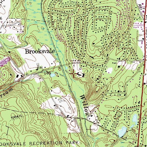 Topographic Map of Brooksvale Stream, CT