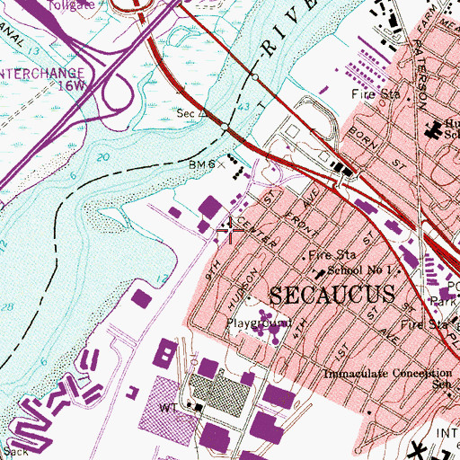 Topographic Map of Harmon Square Shopping Center, NJ