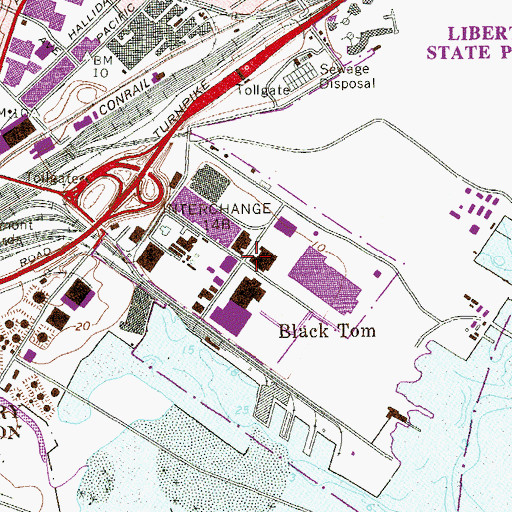 Topographic Map of Liberty Industrial Park, NJ