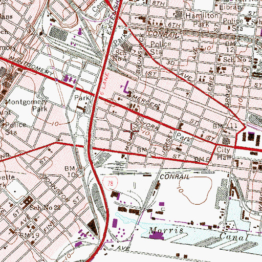 Topographic Map of Old Colony Plaza Shopping Center, NJ