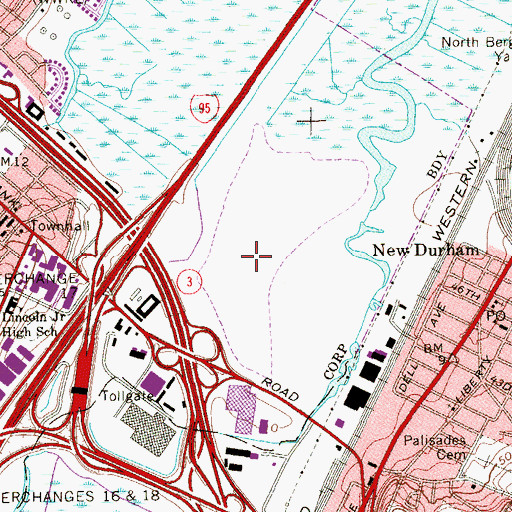 Topographic Map of Plaza at the Meadows Shopping Center, NJ