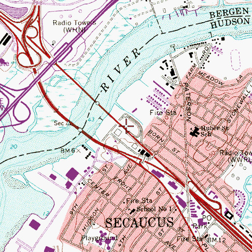 Topographic Map of Swan Plaza Shopping Center, NJ