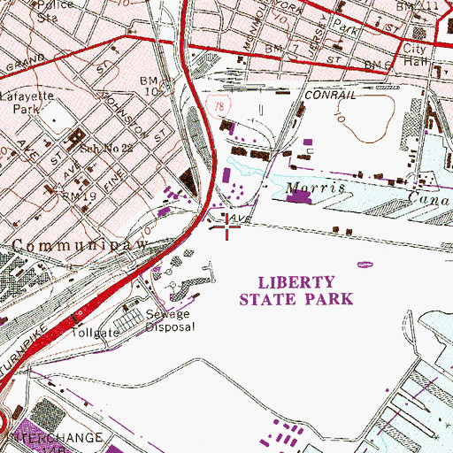 Topographic Map of Liberty Science Center, NJ
