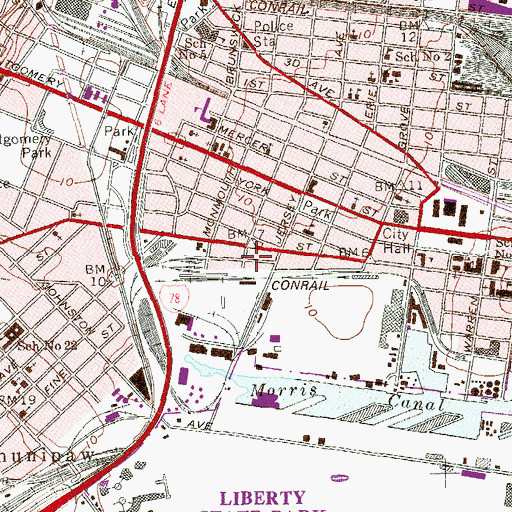 Topographic Map of Jersey City Medical Center, NJ