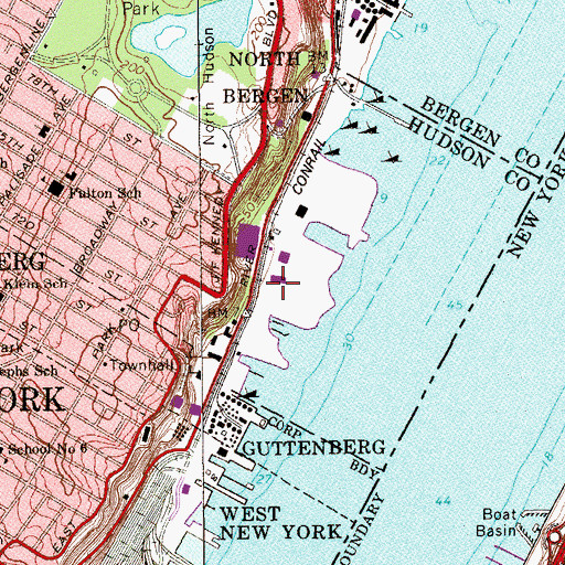 Topographic Map of Palisades Medical Center, NJ