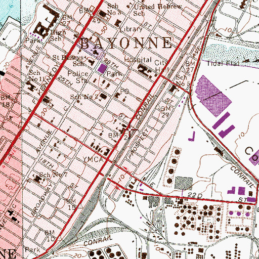 Topographic Map of Number 14 School, NJ