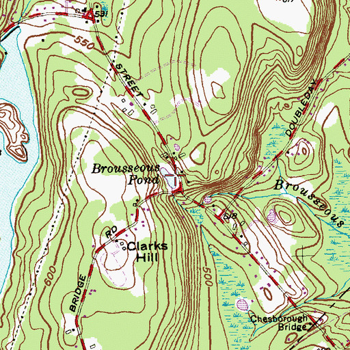Topographic Map of Brousseous Pond, CT