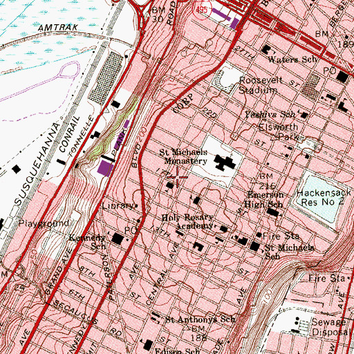 Topographic Map of Sara M Glimore Elementary School, NJ